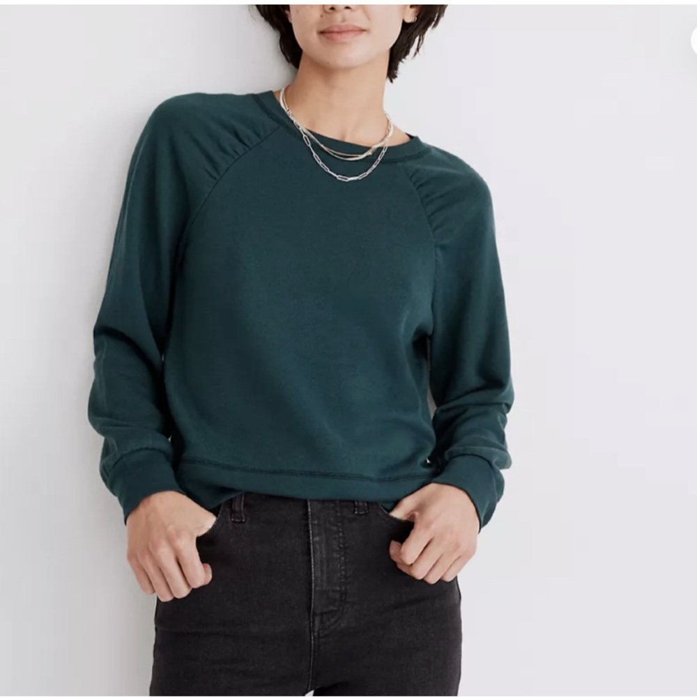 Madewell Forest Green Crewneck Top NWOT
